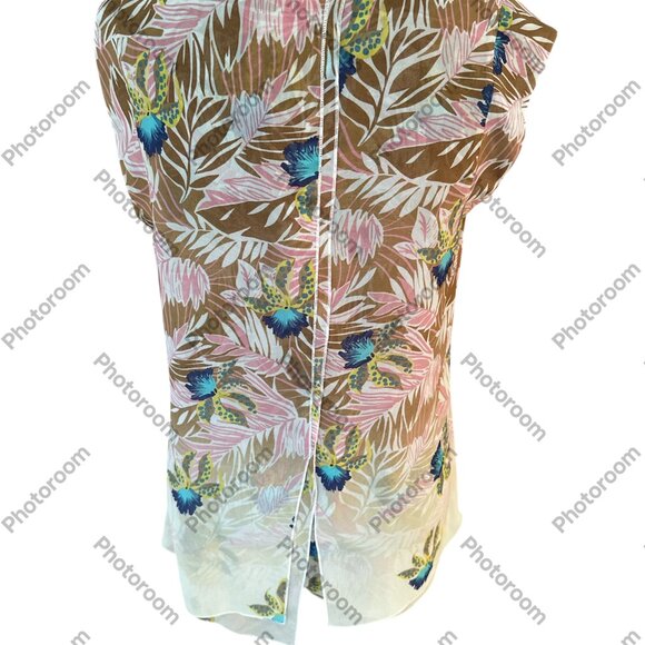 CAbi Medium Tropical Orchid #5216 Floral Blouse - Picture 4 of 5